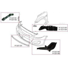Решетка бампера для Hyundai Accent (Solaris) '11-17 без ПТФ, левая (FPS)