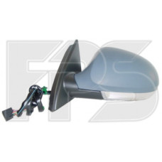Правое зеркало Вольксваген Пассат B6 электрический привод; с обогревом; складывающееся; под покраску; выпуклое; 13 pin с указ. поворота; с подсветкой