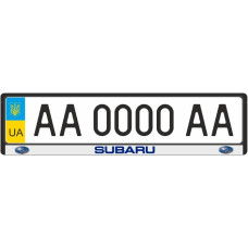 Рамка под номерные знаки SUBARU (белая) (рамка номера)