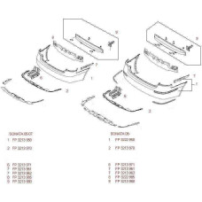 Защита бампера задняя Hyundai Sonata 05-07, один выхлоп (FPS) 866953K000