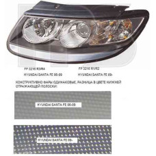 Фара передняя для Hyundai Santa Fe '06-10 CM левая (FPS) электрич., с корректором