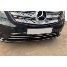 Mercedes Vito W447 (2014-)  Накладки на решетку бампера (2 шт, нерж) грузовой (Black Chrome)