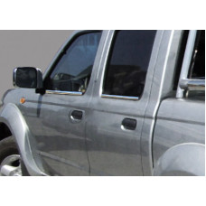 Nissan NP300 (1999-2015) Нижние молдинги стекол(4 шт, нерж.)