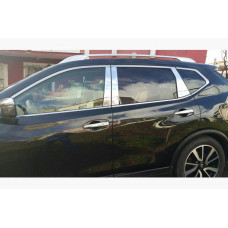 Nissan Qashqai (2010-2014) Накладки дверных стоек 4шт