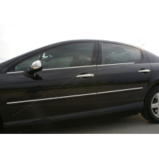 Peugeot 407 SD/SW (2004-2010) Молдинги стекол нижние 4шт