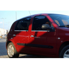 Renault Clio II 5D (1999-2006) Молдинги стекол нижние 4шт