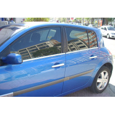 Renault Megane 5D (2004-2010) Молдинги стекол нижние 4шт