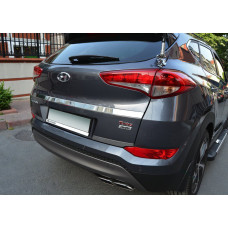 Hyundai Tucson TL 2016-2021 Кромка багажника (2 части, нерж)