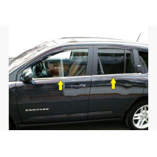 Jeep Compass 2006-2016 Нижние молдинги стекол (4 шт, нерж)