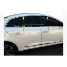 Renault Megane IV 2016- Sd Окантовка стекол (12 шт, нерж.)