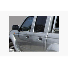 Nissan NP300 1999-2015 Нижние молдинги стекол (4 шт, нерж)