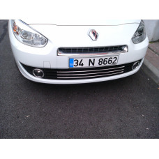 Renault Fluence 2009-2013 Накладки на решетку радиатора (бампер) 3шт