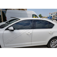 Skoda Octavia (2012-) Молдинги стекол нижние 6шт