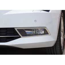 Skoda Superb (2016-) Окантовка противотуманных фонарей (2 шт, нерж.)