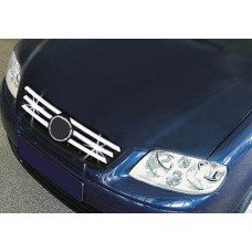 Volkswagen Polo (2001-2003) Накладки на решетку радиатора (8 шт, нерж)