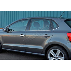 VW Polo HB (2009-) Молдинги стекол нижние 6шт