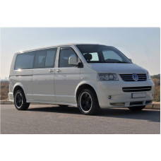 Volkswagen T5 (2003-2010) Полная окантовка стекол (14 частей, нерж) 1 боковая дверь, Длинная база