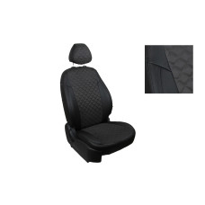 чохли салону Nissan Qashqai 2007-2013 Алькантра+Экошкіра, Ромб /Чорні